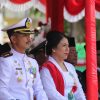 Lanal Nias Pukau Tamu Undangan di Upacara HUT Ke-81 RI, Komandan Lanal Bersama Forkopimda Nias Selatan Joget Bersama Tarian Kreasi